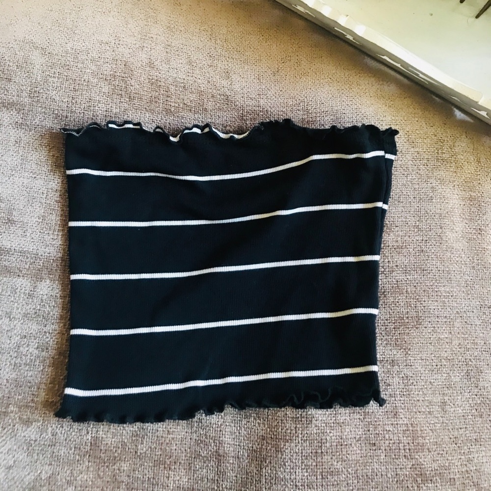TRÈS BIEN Ribbed Striped Womens Tube Top